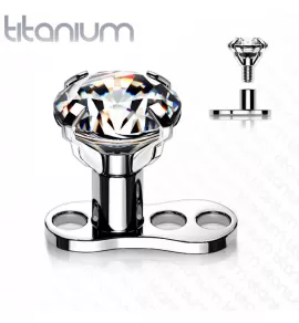 Микродермал из титана с фианитом Pirslab TID04, якорь и накрутка для плоскостного пирсинга лица и тела