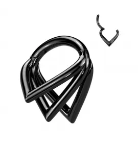 Кольцо кликер из титана Pirslab RHT23 серьга для септума, хряща уха, брови, носа, губ, пупка, сосков, пирсинга смайл черный