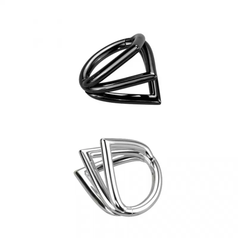 Кольцо кликер из титана Pirslab RHT23 серьга для септума, хряща уха, брови, носа, губ, пупка, сосков, пирсинга смайл черный