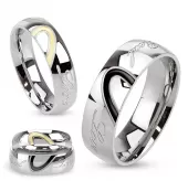 Кольцо из стали TATIC R-M3030 с романтичной надписью "Real Love"