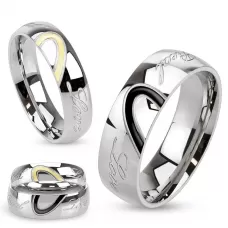 Кольцо из стали TATIC R-M3030 с романтичной надписью "Real Love"