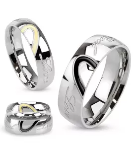 Кольцо из стали TATIC R-M3030 с романтичной надписью "Real Love"