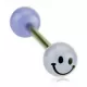 Штанга для пирсинга языка PiercedFish BG47-1416SM со смайликом, светящаяся в темноте