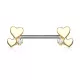 Штанга для пирсинга сосков "Сердечки" из стали с фианитом PiercedFish KB090