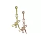 Стальная серьга банан для пирсинга пупка Everiot AAB-74TBBU с подвеской "Стрекоза"
