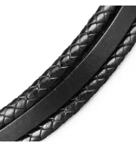 Черный кожаный браслет Everiot BC-MJ-1656 мужской