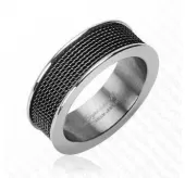 Мужское кольцо из титана Spikes --R-TI-3806B с рельефной поверхностью