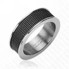 Мужское кольцо из титана Spikes --R-TI-3806B с рельефной поверхностью