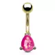 Серьга для пирсинга пупка PiercedFish NSD1921 c имитацией опала