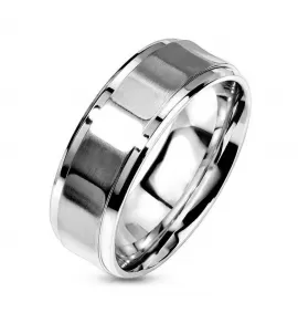 Мужское кольцо из стали TATIC RSS-7593 с матовой граненой поверхностью