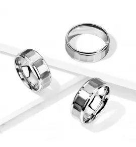 Мужское кольцо из стали TATIC RSS-7593 с матовой граненой поверхностью