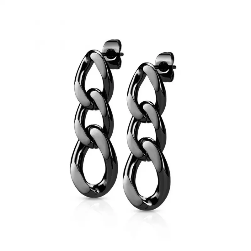 Длинные висячие серьги-цепи из трех звеньев TATIC SE4079, из нержавеющей стали