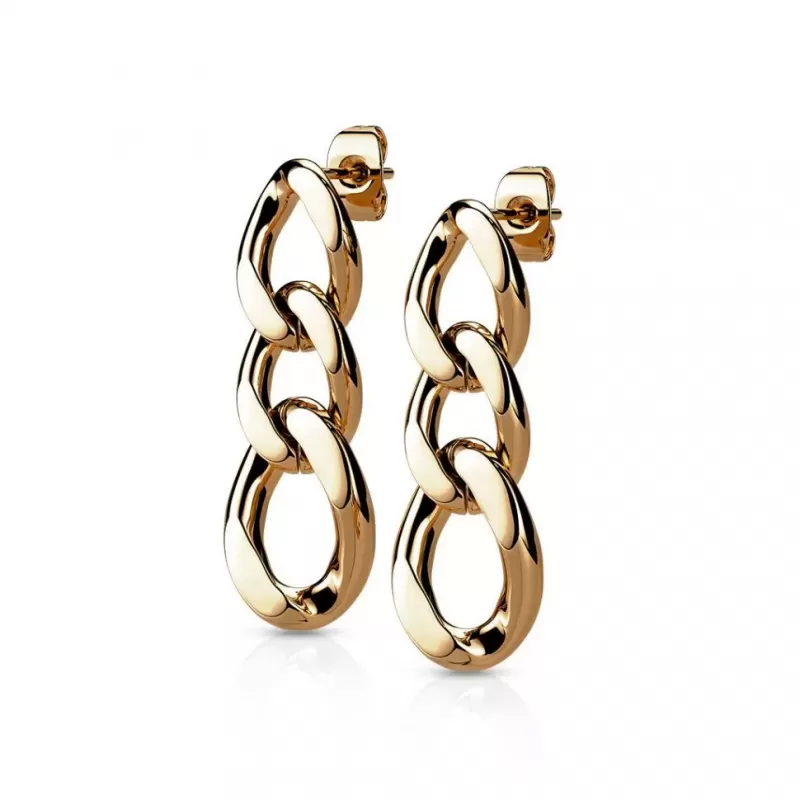 Длинные висячие серьги-цепи из трех звеньев TATIC SE4079, из нержавеющей стали