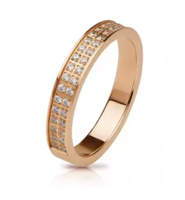 Женское кольцо из стали TATIC RSS-6706, оттенок розовое золото, с фианитами