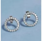 Женские серьги-гвоздики из стали EVERIOT SE-TG-0020 с фианитами