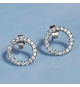 Женские серьги-гвоздики из стали EVERIOT SE-TG-0020 с фианитами