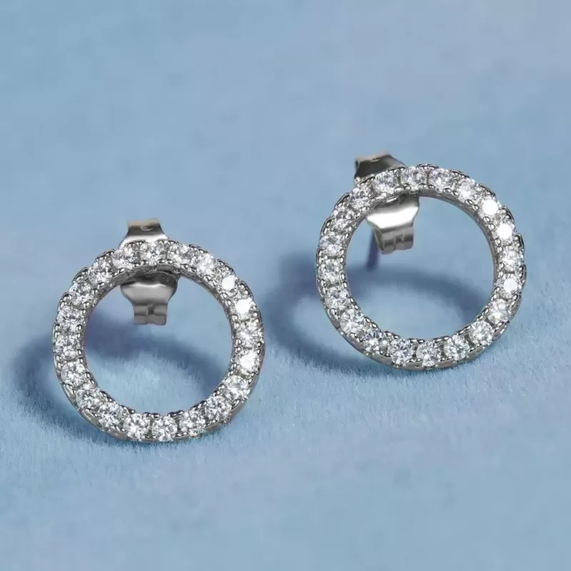 Женские серьги-гвоздики из стали EVERIOT SE-TG-0020 с фианитами