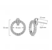 Женские серьги-гвоздики из стали EVERIOT SE-TG-0020 с фианитами