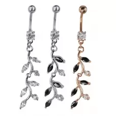 Украшение для пирсинга пупка Everiot AAB-350TBPN с подвеской и фианитами