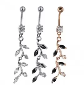 Украшение для пирсинга пупка Everiot AAB-350TBPN с подвеской и фианитами