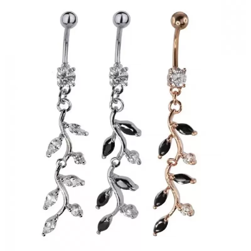 Украшение для пирсинга пупка Everiot AAB-350TBPN с подвеской и фианитами