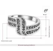 Кольцо ROZI RG-09325A с черными фианитами