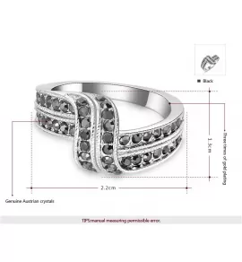 Кольцо ROZI RG-09325A с черными фианитами