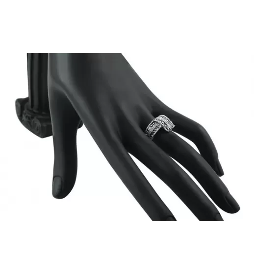 Кольцо ROZI RG-09325A с черными фианитами
