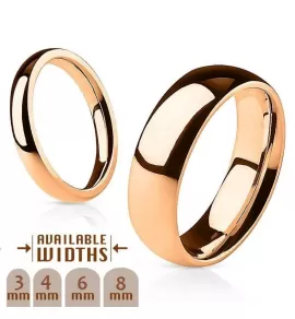 Кольцо из стали TATIC RSS-0005 классическое цвет розовое золото