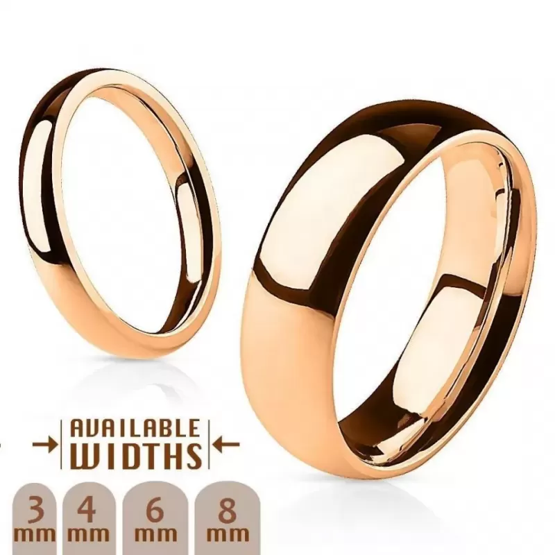 Кольцо из стали TATIC RSS-0005 классическое цвет розовое золото