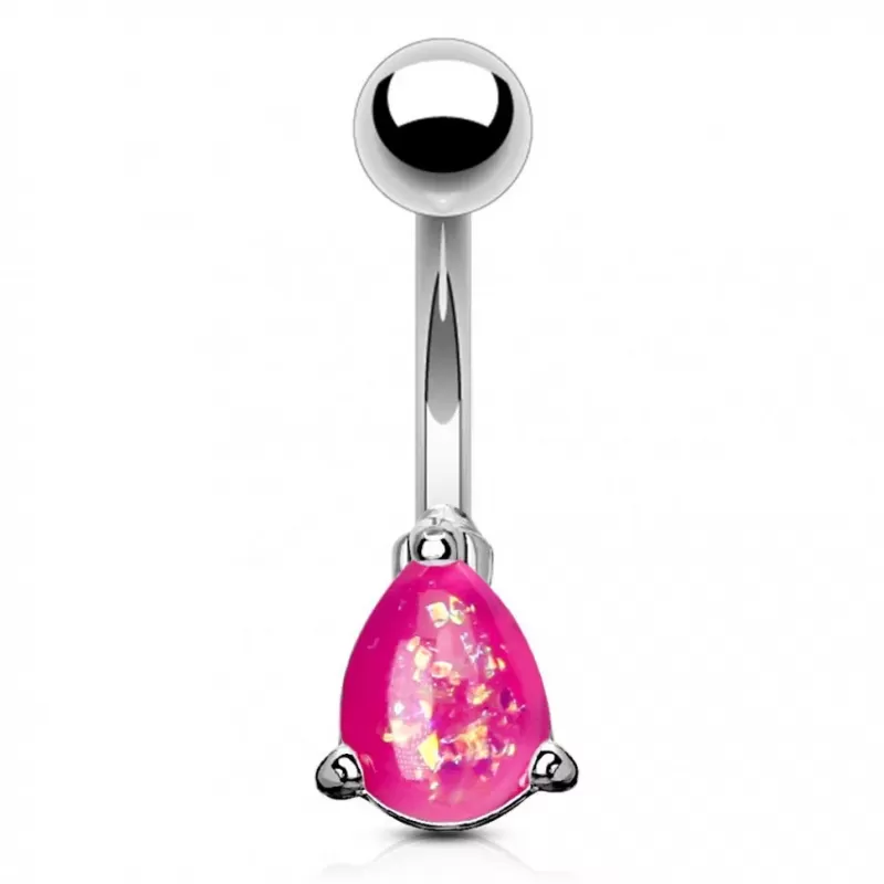 Украшение для пирсинга пупка PiercedFish NSD1920 c имитацией опала