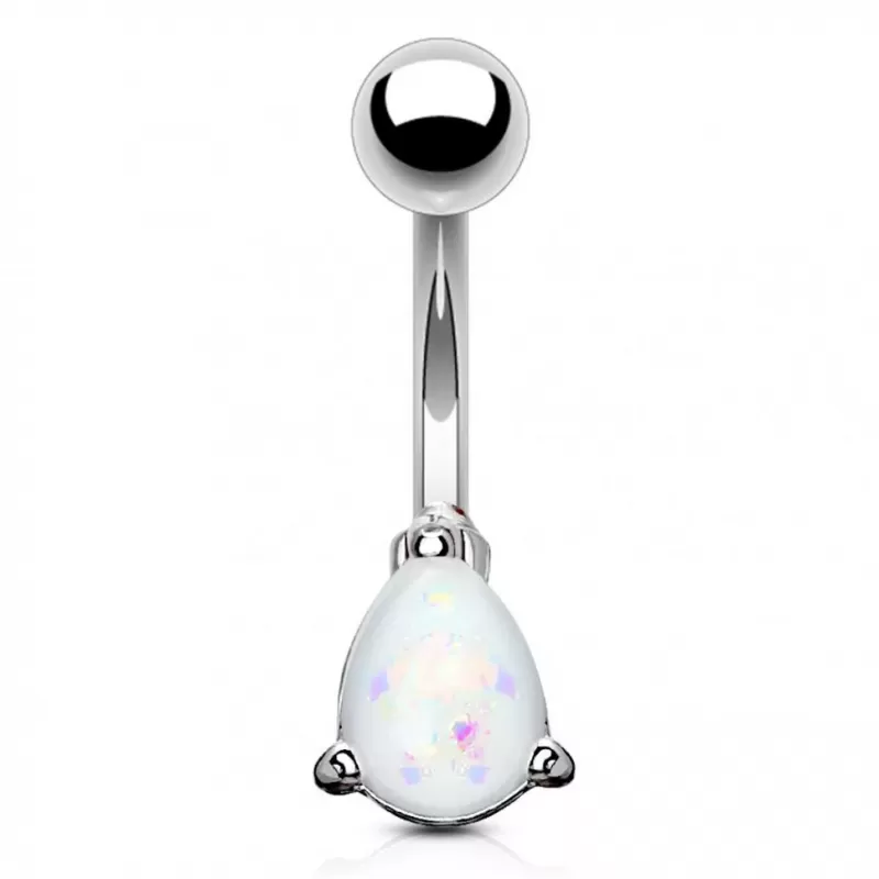 Украшение для пирсинга пупка PiercedFish NSD1920 c имитацией опала