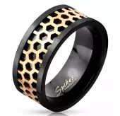 Мужское кольцо из стали с рельефной вставкой Spikes R-M4278