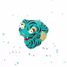 Брошь из дерева «Тигр синий» COREYAGI ASC-TG01, символ 2022 нового года