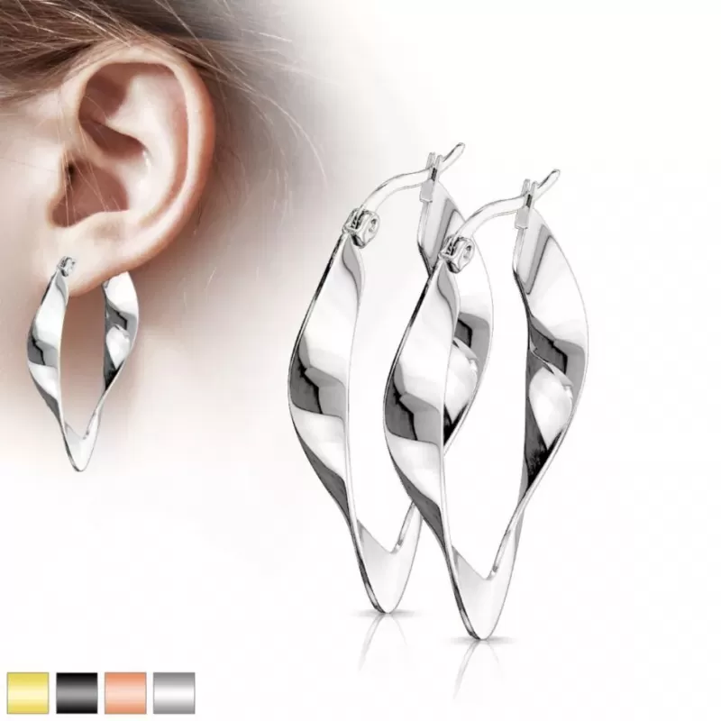 Овальные серьги-кольца TATIC SE3546 из ювелирной стали