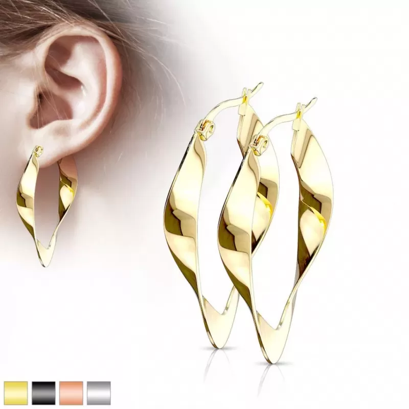 Овальные серьги-кольца TATIC SE3546 из ювелирной стали