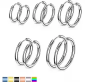 Серьги-кольца (конго) TATIC WB-SE3065 из нержавеющей стали