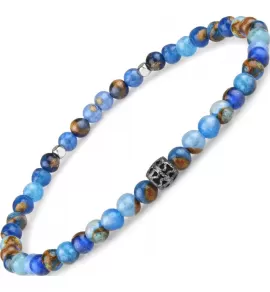 Синий браслет из агата на резинке Everiot Select LNS-2046