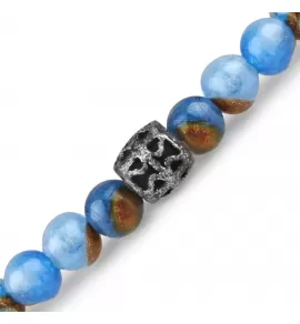 Синий браслет из агата на резинке Everiot Select LNS-2046