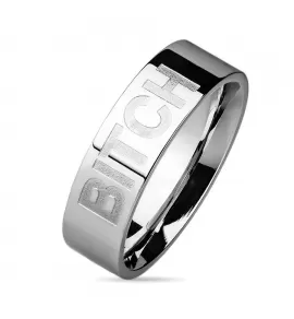 Кольцо из стали TATIC RSS-7538 с прикольной надписью "BITCH"