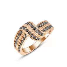 Кольцо ROZI RG-09325B с черными фианитами