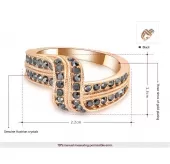 Кольцо ROZI RG-09325B с черными фианитами
