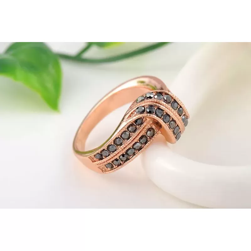 Кольцо ROZI RG-09325B с черными фианитами