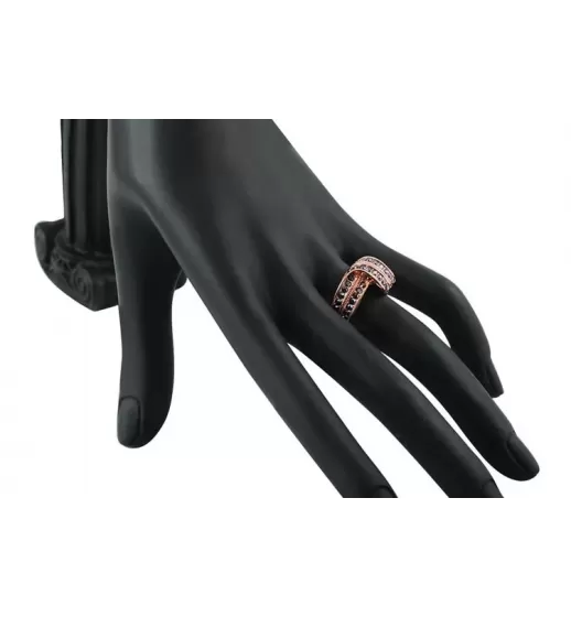 Кольцо ROZI RG-09325B с черными фианитами