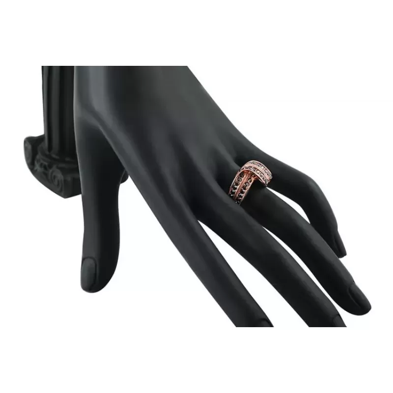 Кольцо ROZI RG-09325B с черными фианитами