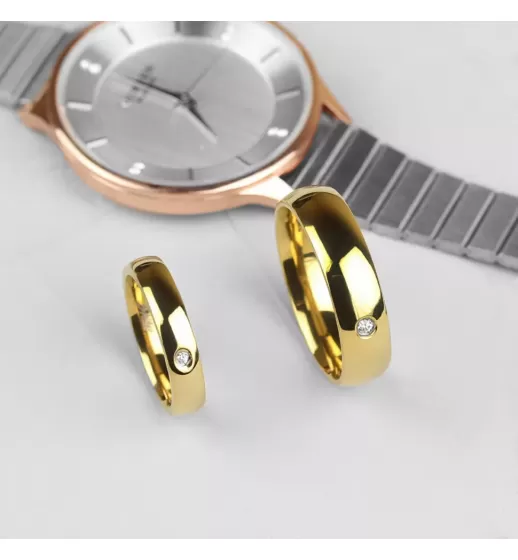 Кольцо из титана Spikes R-TI-4373 в классическом стиле с фианитом