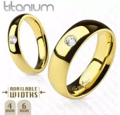 Кольцо из титана Spikes R-TI-4373 в классическом стиле с фианитом