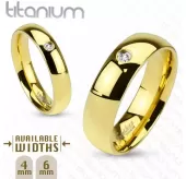 Кольцо из титана Spikes R-TI-4373 в классическом стиле с фианитом