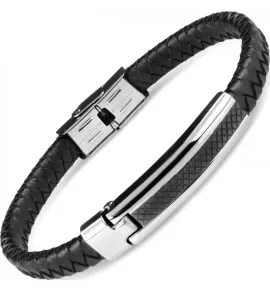 Кожаный браслет мужской Everiot BC-MJ-1748 плетеный с металлической вставкой