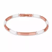 Браслет из стали Everiot AAB-03CBS с вставками цвета розового золота